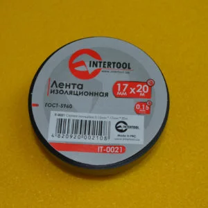 Ізоляційна стрічка (ізолента),17мм*20м, Intertool