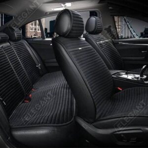Чохли-накидки на сидіння салону авто з алькантари Elegant (чорний колір), 700 116