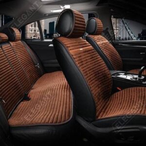 Чохли-накидки на сидіння салону авто з алькантари Elegant (коричневий колір), 700 115